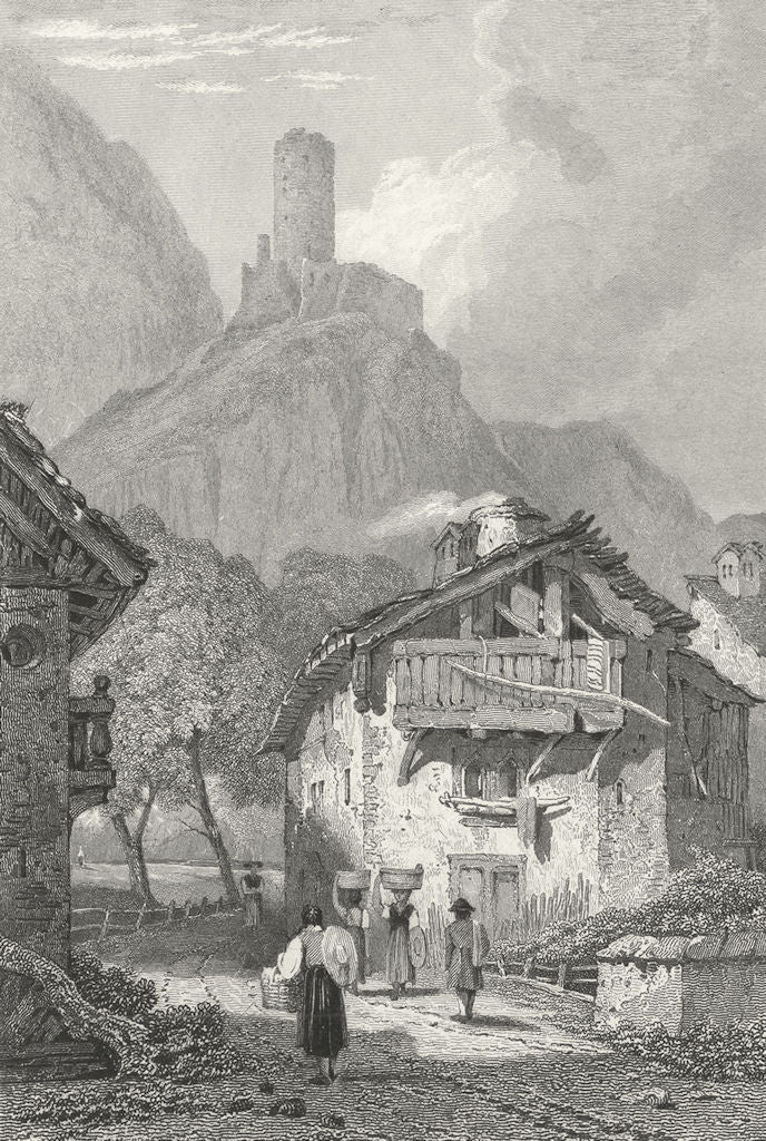 SWITZERLAND. Martigny. Swiss. Prout 1830 old antique vintage print picture